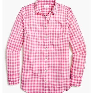 J. Crew Pink and White Checkered Shirt